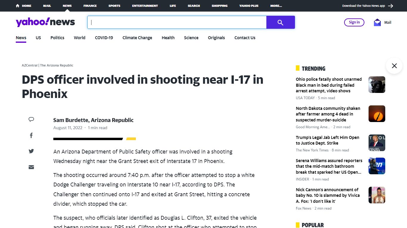 DPS officer involved in shooting near I-17 in Phoenix